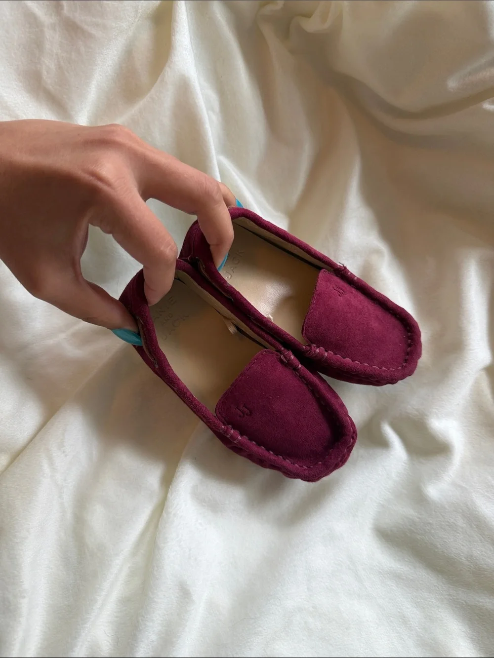 Janie and Jack  Burgundy Suede Moccasin Loafers toddler